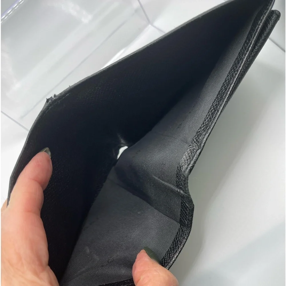 Bvlgari - authentic - black leather Men’s / unisex  bi-fold wallet - GUC